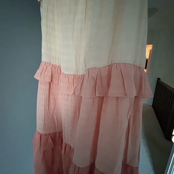 Pinkblush peach ombré ruffle tiered midi dress - Picture 5 of 6
